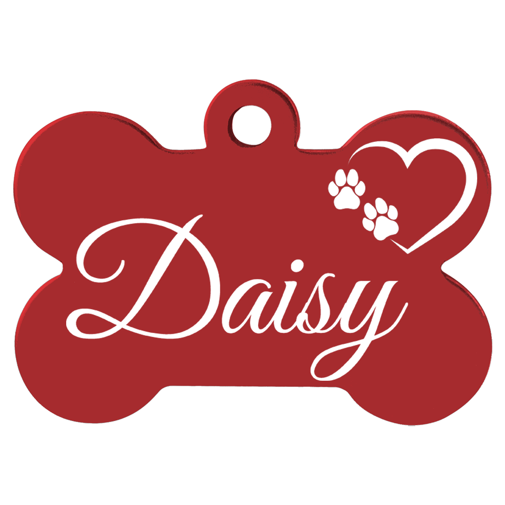 Anodized Aluminum Bone Pet Tags