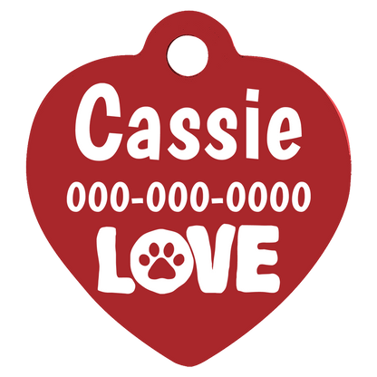 Heart Shaped Anodized Aluminum Pet Tags