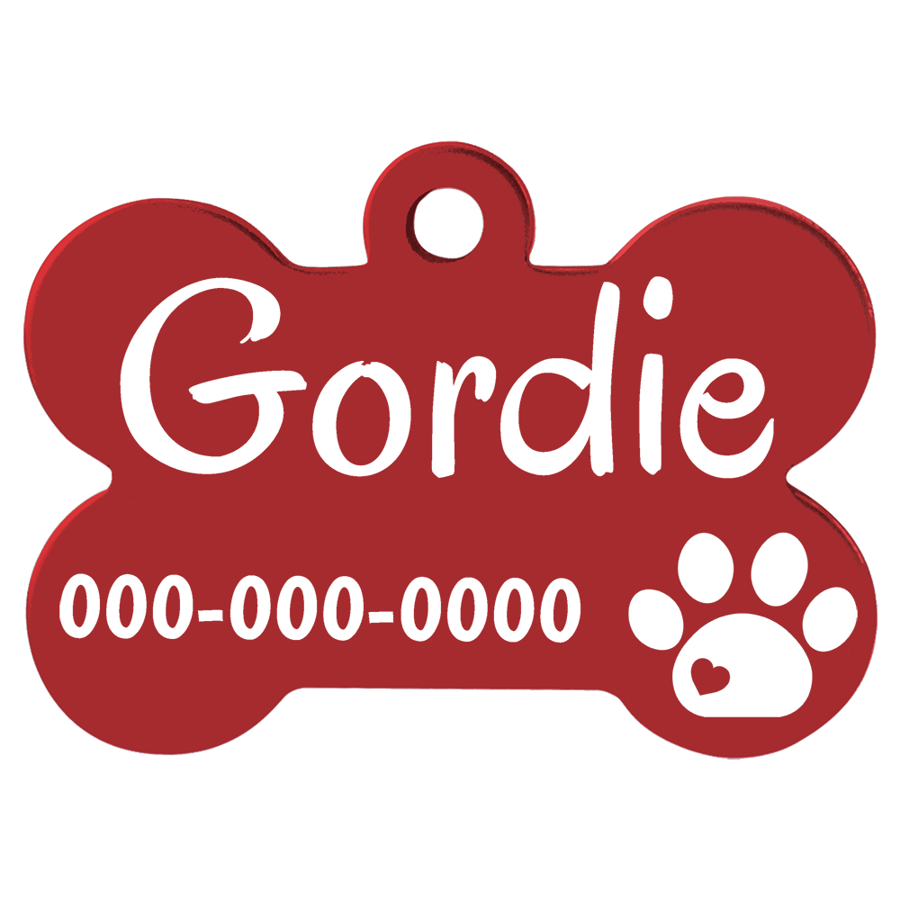 Anodized Aluminum Bone Pet Tags