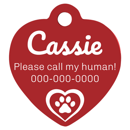 Heart Shaped Anodized Aluminum Pet Tags