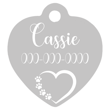 Heart Shaped Anodized Aluminum Pet Tags