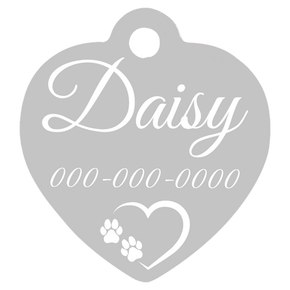 Heart Shaped Anodized Aluminum Pet Tags