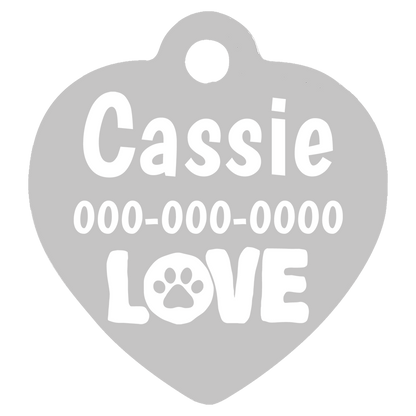 Heart Shaped Anodized Aluminum Pet Tags