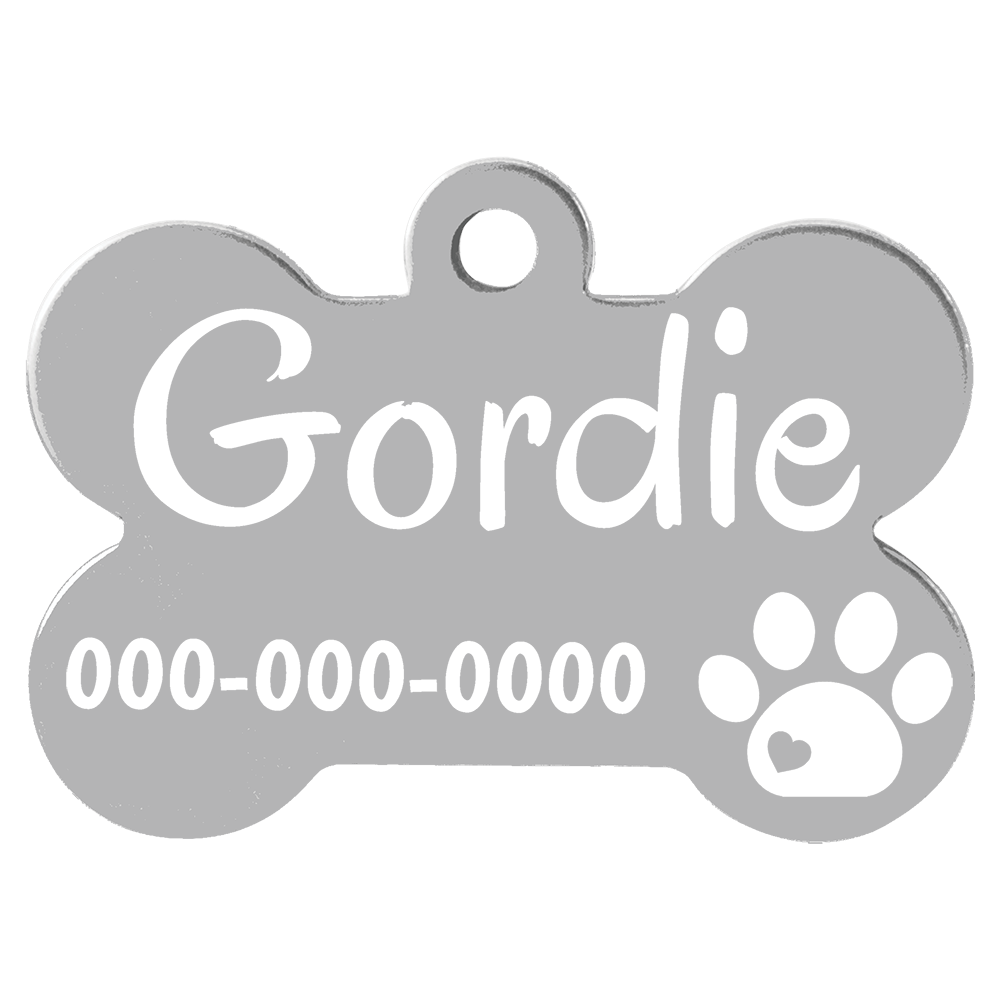 Anodized Aluminum Bone Pet Tags
