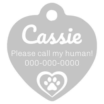 Heart Shaped Anodized Aluminum Pet Tags
