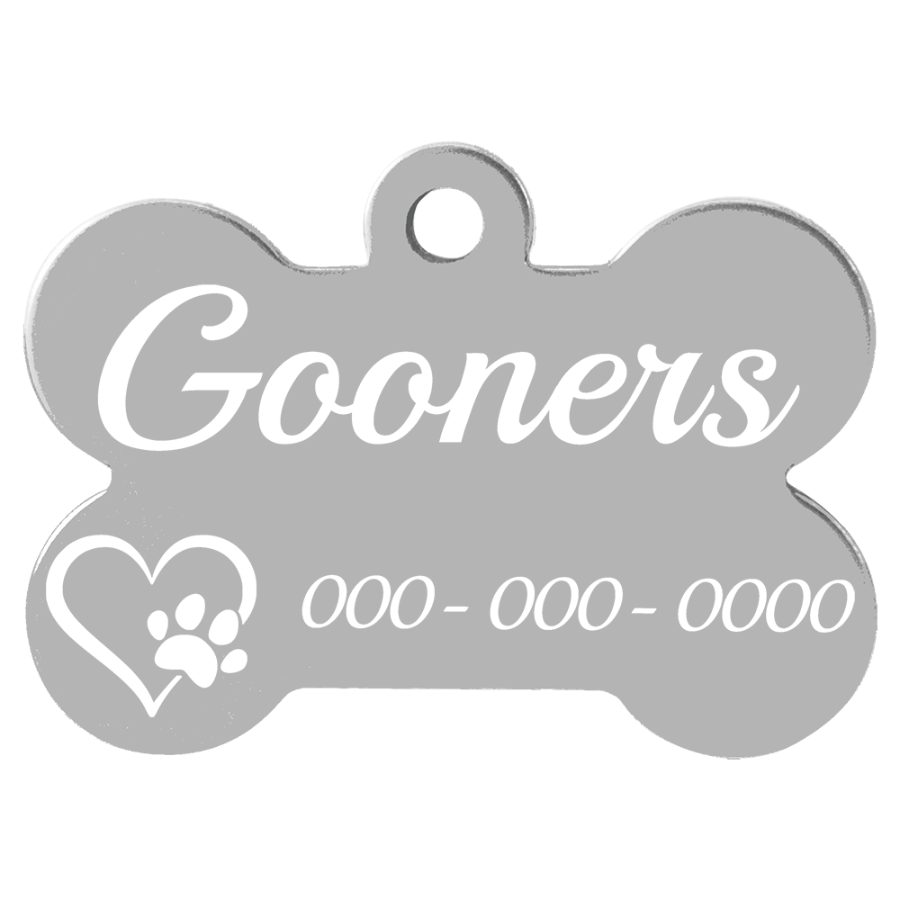 Anodized Aluminum Bone Pet Tags