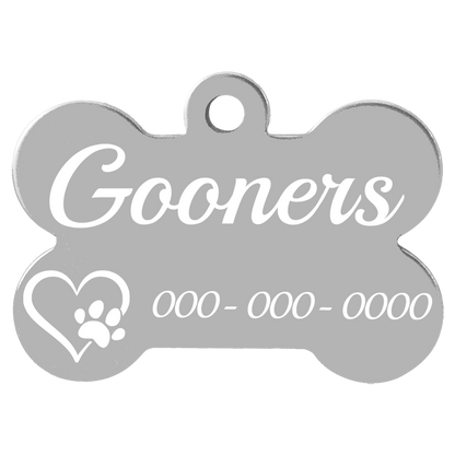 Anodized Aluminum Bone Pet Tags